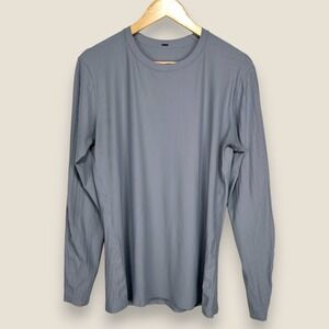 Lululemon Long‎ Sleeve Training Shirt Men Large Gray Crew Compression Stretch
